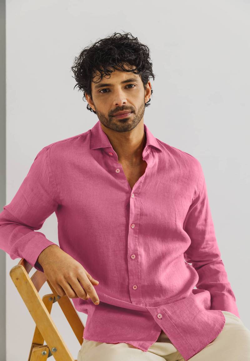 State of Art - Shirt LS Plain Linen pink - Gr. - XL von State of Art