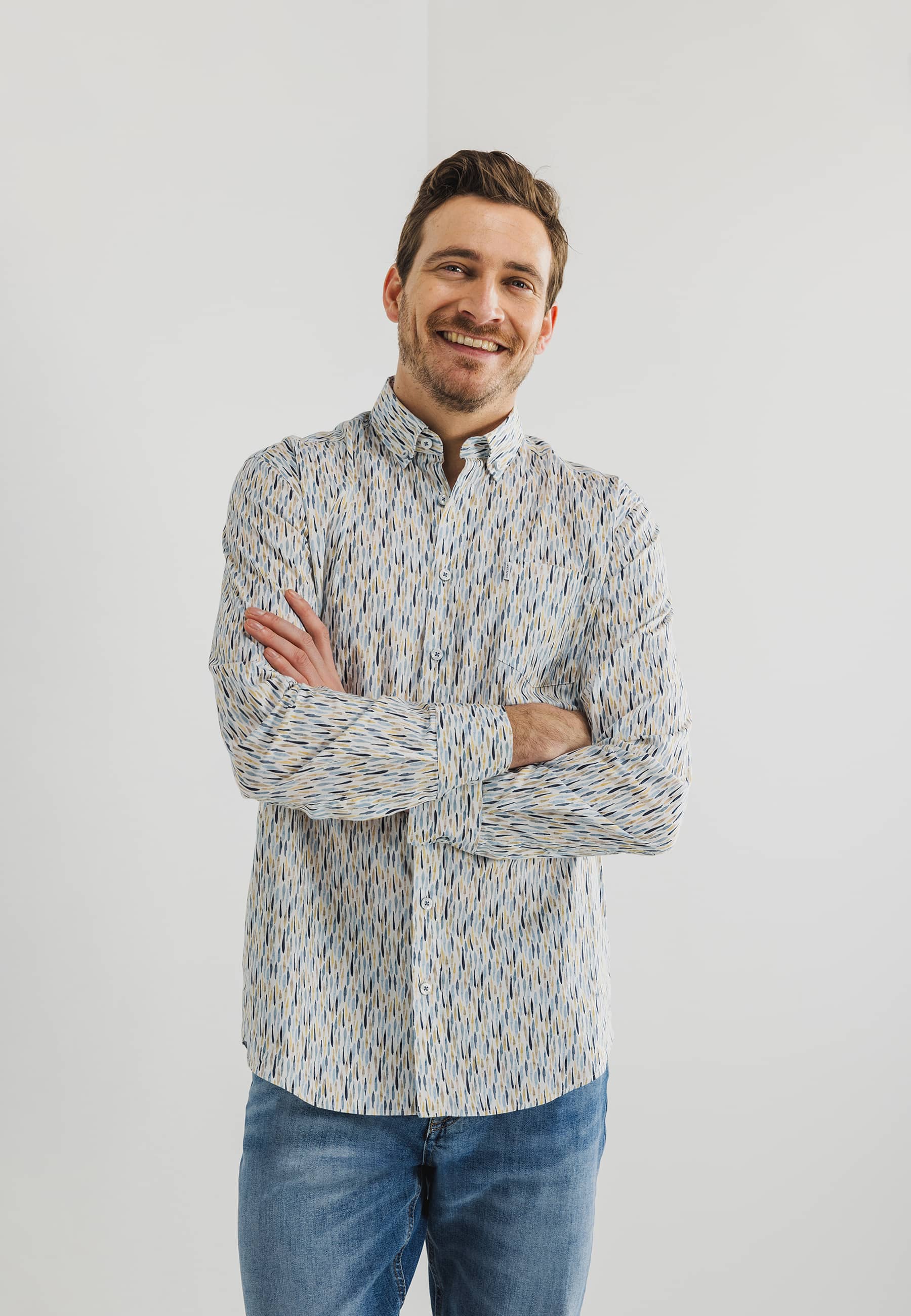 State of Art - Shirt LS Print Popli white - Gr. - S von State of Art