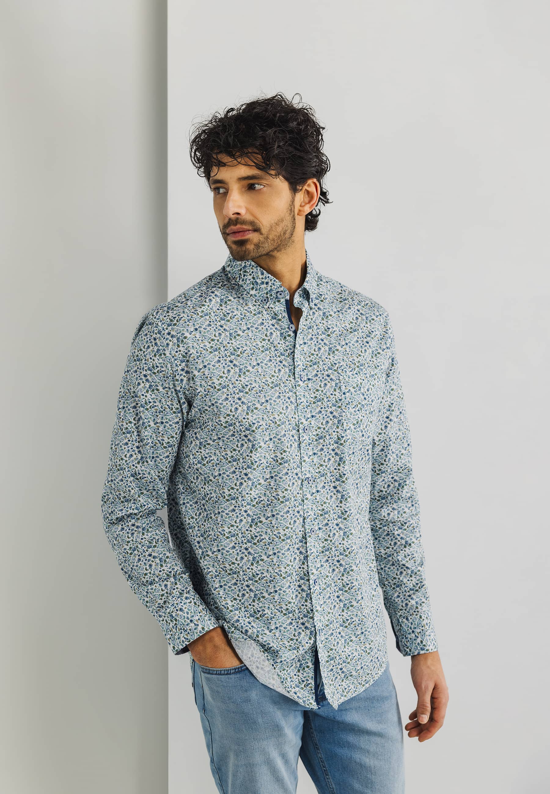 State of Art - Shirt LS Print Popli white - Gr. - S von State of Art