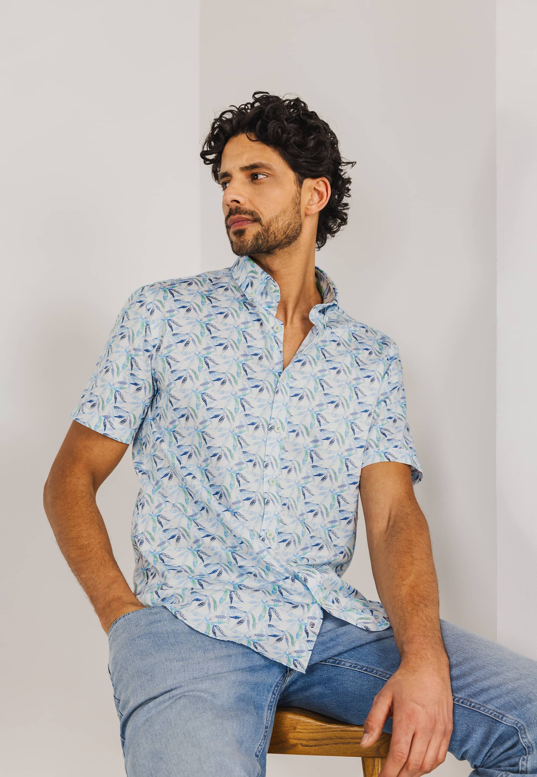 State of Art - Shirt SS Print Satin white - Gr. - L von State of Art