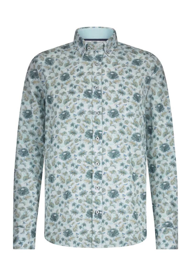 State of Art - Strukturiertes Hemd aus Bio-Baumwolle blau/grün/weiß - Gr. - M von State of Art