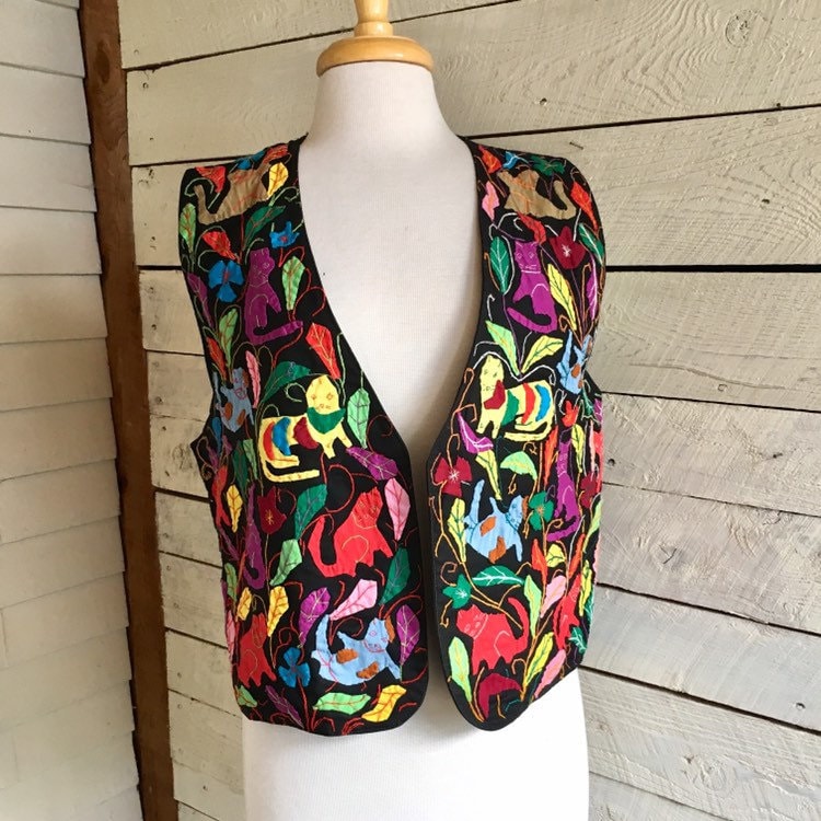 Applikation Katzenweste - Skurril Bunt Baumwollweste Tierweste Fun Top von StateAndMainVintage