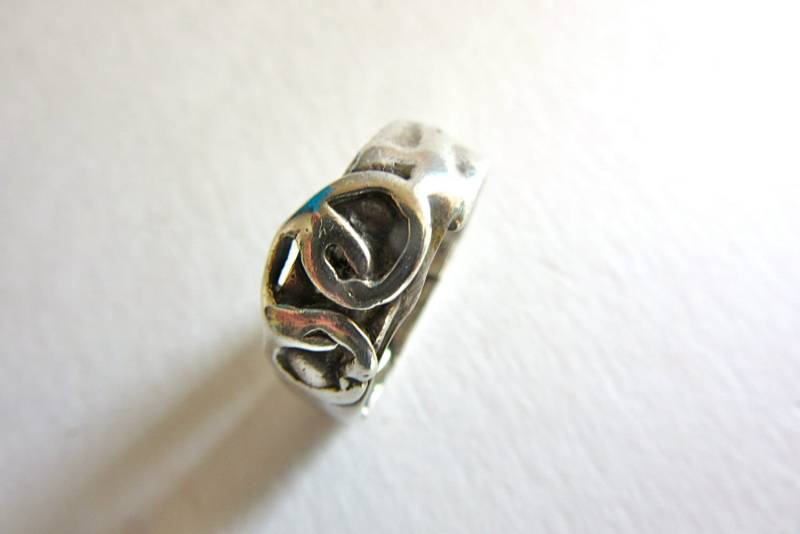 Handgemachtes Silber Band - Abstraktes Design Handgemachter Ringj von StateAndMainVintage