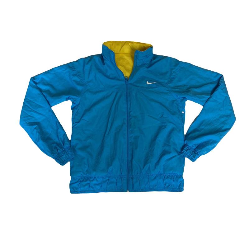 Nike Retro Blau Gelb Wende Shell Jacke Trainingsanzug Top Größe S von StateSideVintageUK