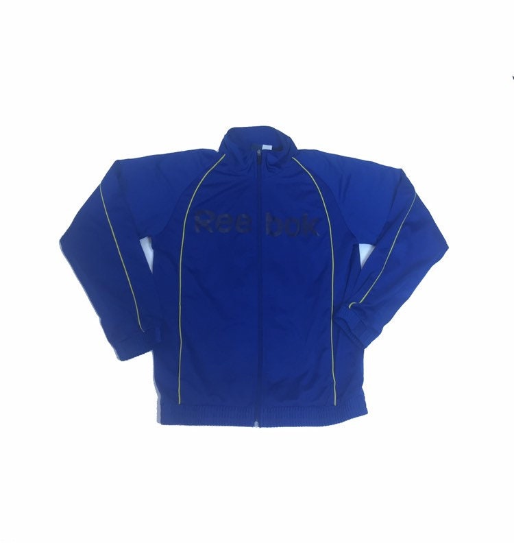 Reebok 90Er Blau & Gelb Vintage Trackuit Top Retro Jacke Reißverschluss Größe Medium von StateSideVintageUK