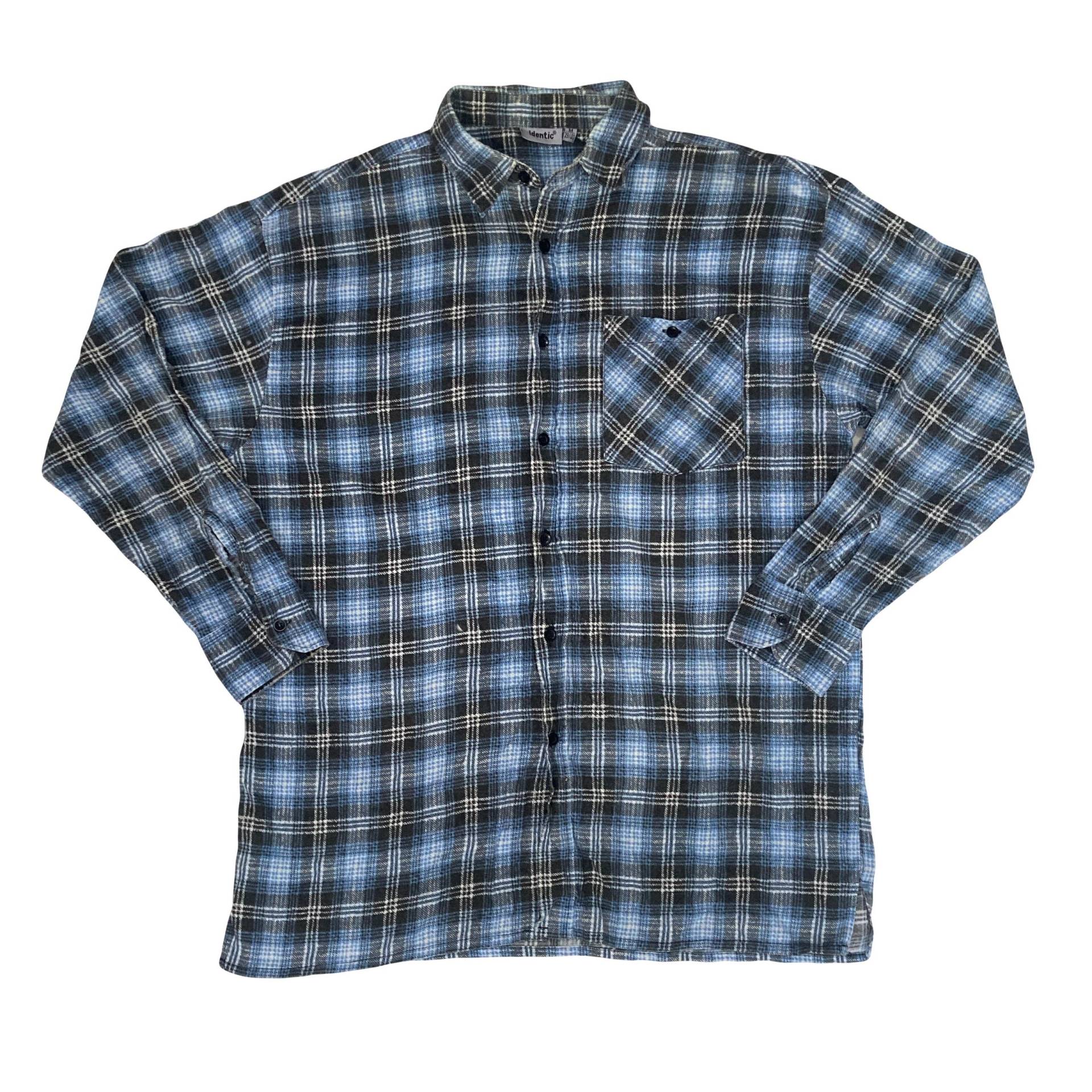 Vintage 90Er Jahre Baumwolle Hemd Blau Grau Kariert Größe Medium Von Identic von StateSideVintageUK