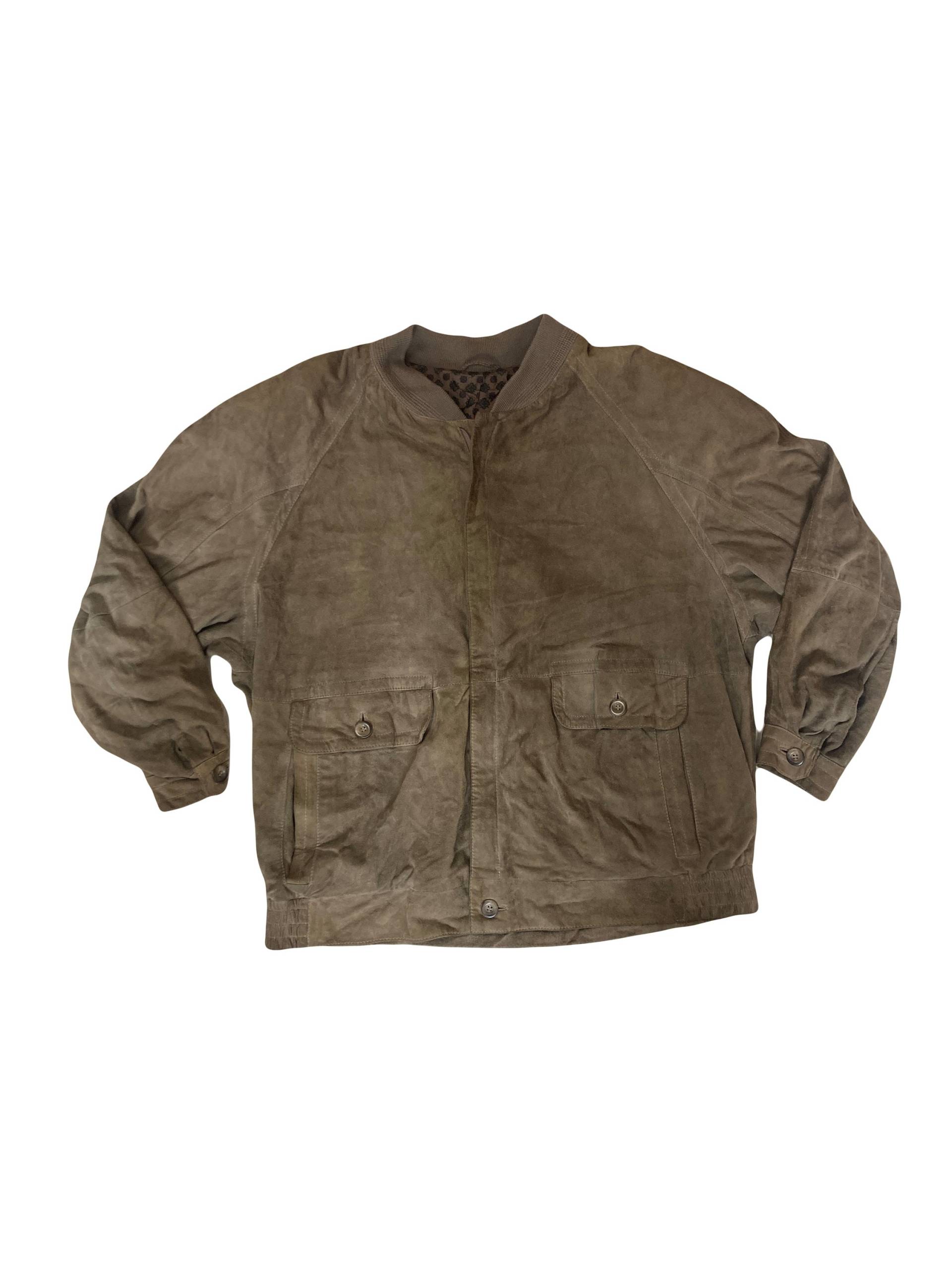 Vintage 90Er Jahre Beige Wildleder Bomberjacke Gr. Xl von StateSideVintageUK