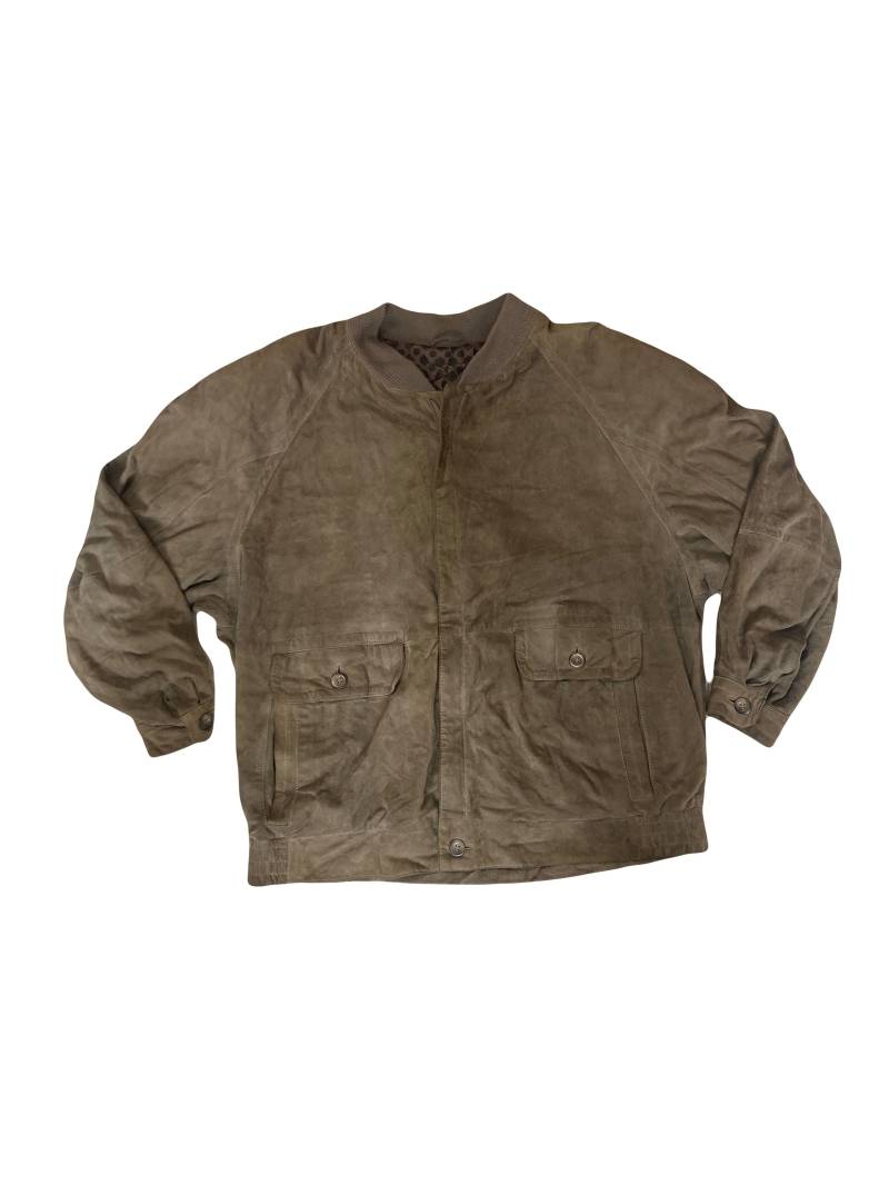 Vintage 90Er Jahre Beige Wildleder Bomberjacke Gr. Xl von StateSideVintageUK