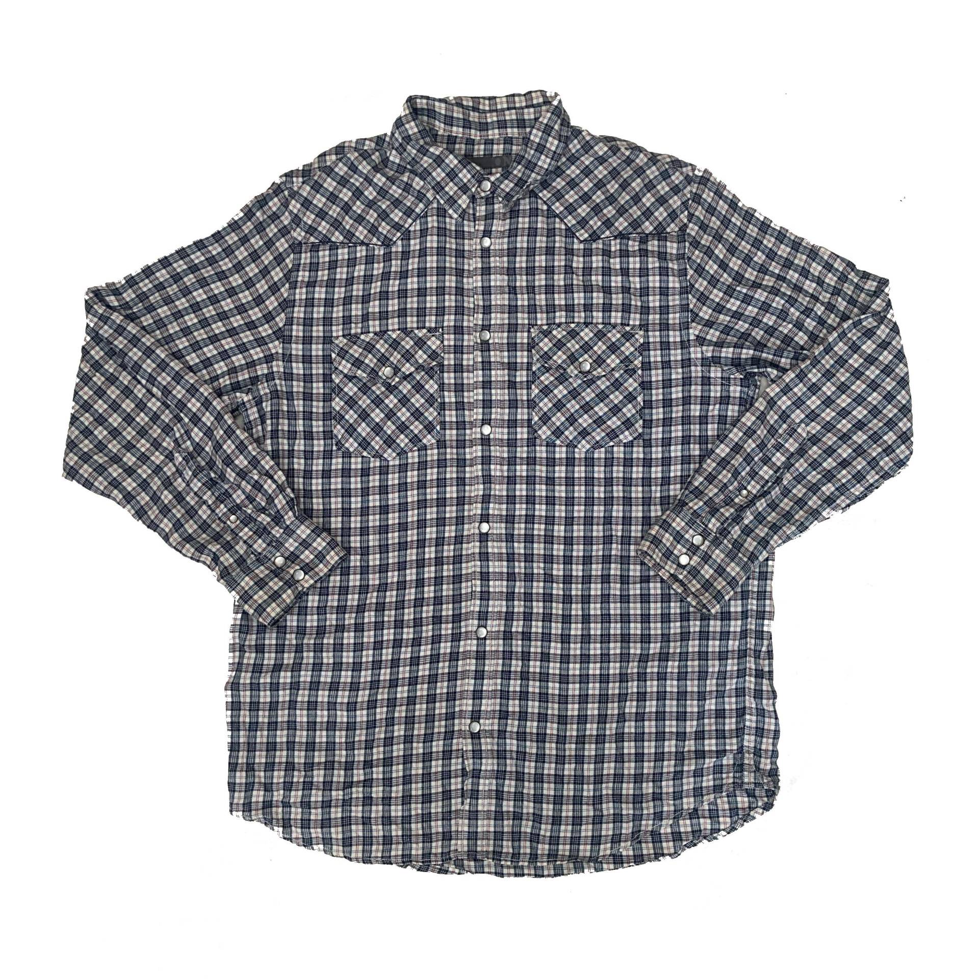 Vintage 90Er Jahre Cowboy Westernhemd Schwarz Weiß Mit Karomuster Size L Von Old Navy von StateSideVintageUK