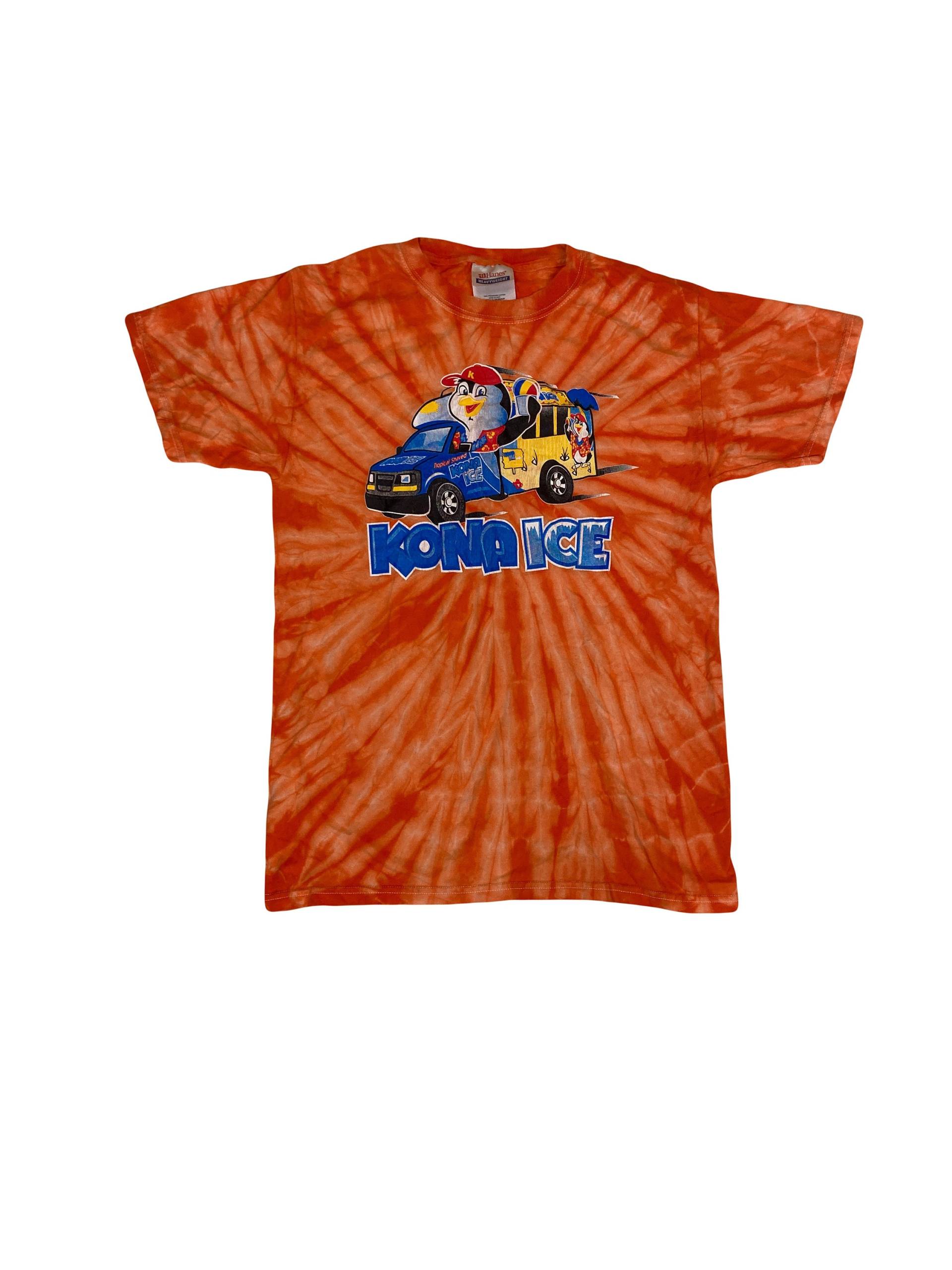 Vintage 90Er Jahre Orange Tie Dye Schrullige Usa Eis T-Shirt Größe S von StateSideVintageUK