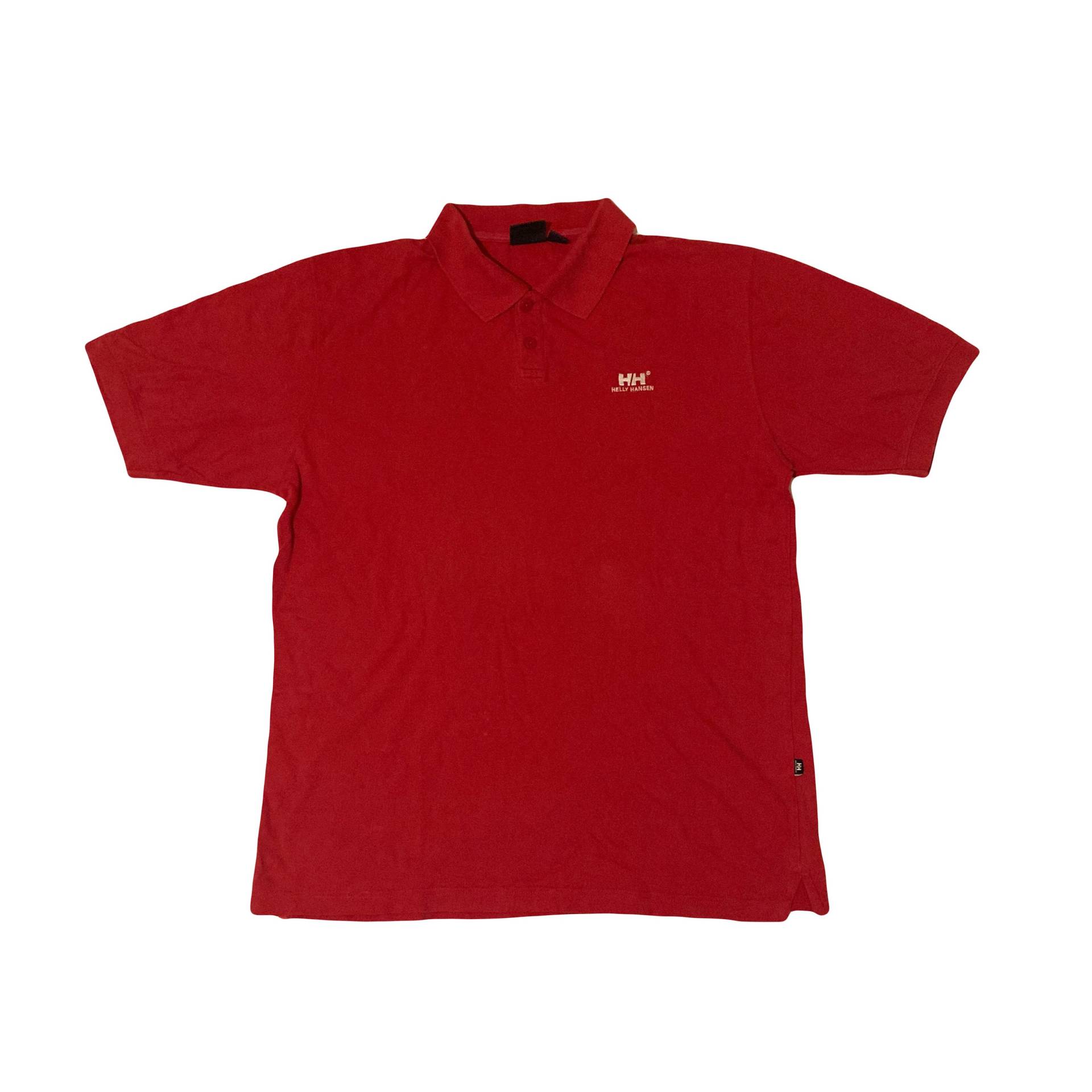 Vintage Y2K Helly Hansen Rotes Minimal Poloshirt Größe Xl von StateSideVintageUK