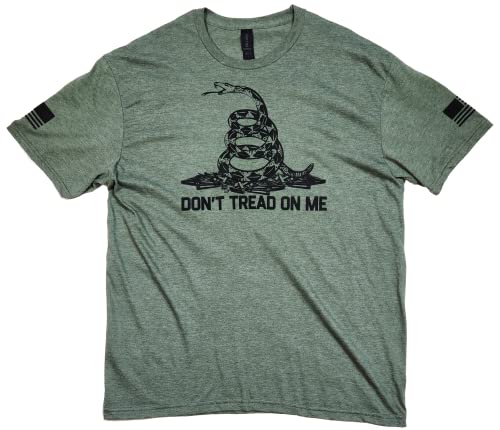Don't Tread On Me T-Shirt, Militärgrün (Heather Military Green), Medium von Statement Apparel
