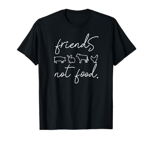 Friends not Food Veganerin Tierschutz Damen Vegan T-Shirt von Vegetarier Veganer Fleischkonsum Tierschutz Veggie