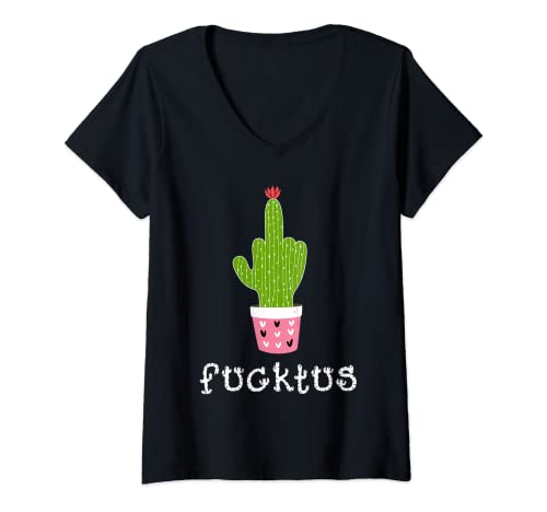 Damen Fucktus Lustiger & cooler Spruch lustiges Statement T-Shirt mit V-Ausschnitt von Statement Shirts