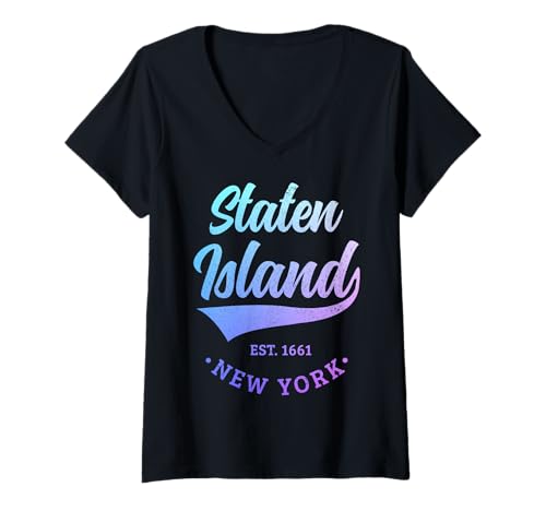 Damen Staten Island, New York, NY, Pride, Souvenirs T-Shirt mit V-Ausschnitt von Staten Island New York - Apparel & Gifts