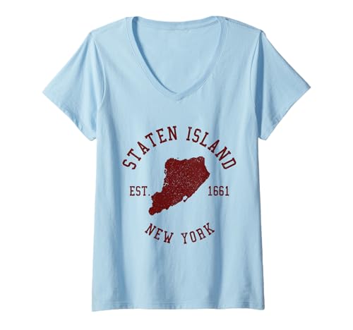Damen Staten Island, New York, NY, Pride, Souvenirs T-Shirt mit V-Ausschnitt von Staten Island New York - Apparel & Gifts