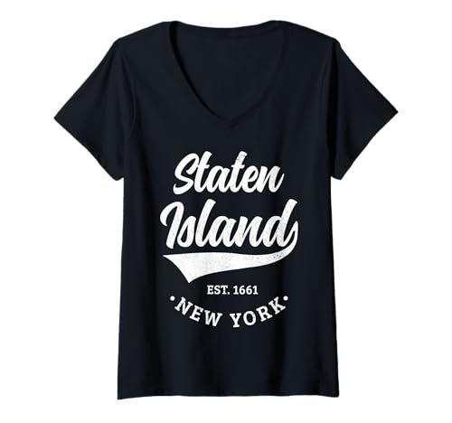 Damen Staten Island, New York, NY, Pride, Souvenirs T-Shirt mit V-Ausschnitt von Staten Island New York - Apparel & Gifts