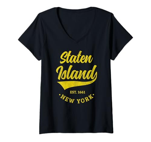Damen Staten Island, New York, NY, Pride, Souvenirs T-Shirt mit V-Ausschnitt von Staten Island New York - Apparel & Gifts