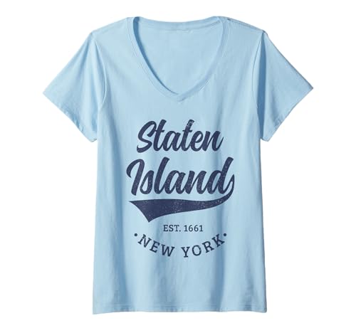 Damen Staten Island, New York, NY, Pride, Souvenirs T-Shirt mit V-Ausschnitt von Staten Island New York - Apparel & Gifts