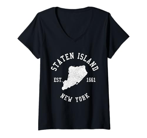 Damen Staten Island, New York, NY, Pride, Souvenirs T-Shirt mit V-Ausschnitt von Staten Island New York - Apparel & Gifts