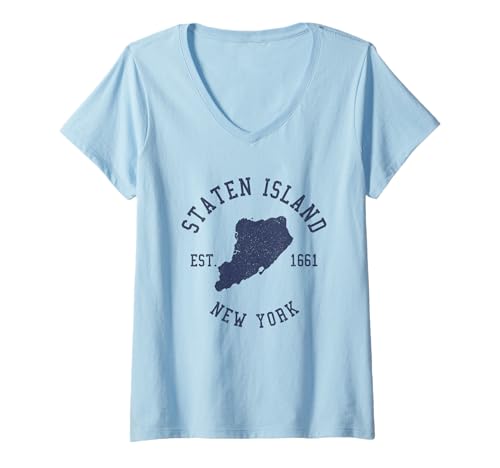 Damen Staten Island, New York, NY, Pride, Souvenirs T-Shirt mit V-Ausschnitt von Staten Island New York - Apparel & Gifts
