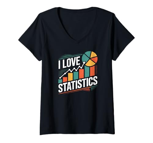 Damen I Love Statistics Fun Graph Tortendiagramm T-Shirt mit V-Ausschnitt Damen I Love Statistics Fun Graph Tortendiagramm T-Shirt mit V-Ausschnitt von Statistics Graph Pie Chart Enthusiasts