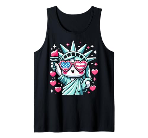 Statue of Liberty Cute NYC New York City Manhattan Girls Tank Top Statue of Liberty Cute NYC New York City Manhattan Girls Tank Top von Statue Of Liberty 4th Of July Girls American Flag