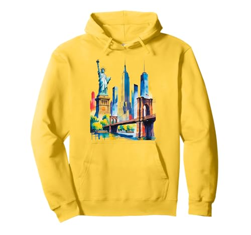 Kreative New York City Icon Pride NYC Skyline Künstlerische Frauen Pullover Hoodie Kreative New York City Icon Pride NYC Skyline Künstlerische Frauen Pullover Hoodie von Statue of Liberty Empire State Brooklyn Bridge Kid