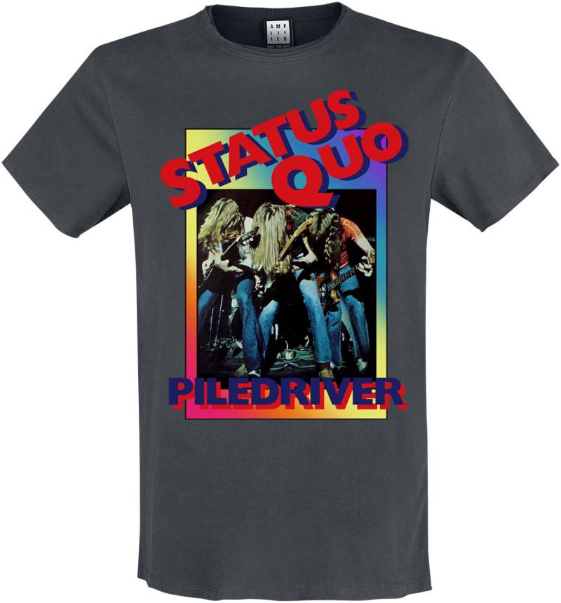 Status Quo T-Shirt - Amplified Collection - Piledriver - S bis XXL - für Männer - Größe XL - charcoal  - Lizenziertes Merchandise! von Status Quo