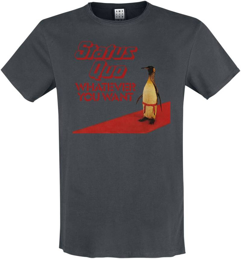 Status Quo T-Shirt - Amplified Collection - Whatever Penguin - S bis XXL - für Männer - Größe XXL - charcoal  - Lizenziertes Merchandise! von Status Quo