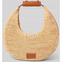 Staud Handtasche mit Label-Detail Modell 'MOON RAFFIA' in Sand, Größe 1 von Staud