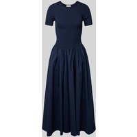 Staud Midikleid in Ripp-Optik Modell 'LAROQUETTE' in Dunkelblau, Größe L von Staud