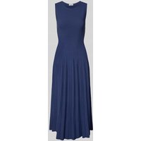 Staud Midikleid mit Plisseefalten Modell 'ELYSE' in Dunkelblau, Größe L von Staud
