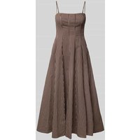Staud Midikleid mit Spaghettiträgern Modell 'WYLIE' in Dunkelbraun, Größe 38 von Staud