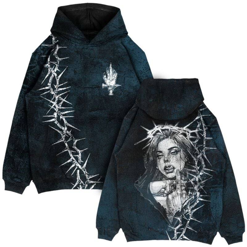 Stay Cold Apparel Kapuzenpullover - Middle Finger Up Oversized Fit Blue - XS bis XXL - für Männer - Größe XXL - blau/schwarz Stay Cold Apparel Kapuzenpullover - Middle Finger Up Oversized Fit Blue - XS bis XXL - für Männer - Größe XXL - blau/schwarz von Stay Cold Apparel