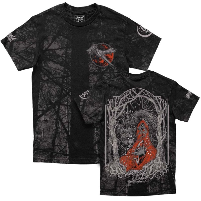 Stay Cold Apparel T-Shirt - In The Woods (tree) - Customized Regular T-Shirt (200GSM) - S bis 3XL - für Männer - Größe L - schwarz/grau von Stay Cold Apparel