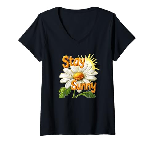 Damen Tolles Gänseblümchen-Kostüm T-Shirt mit V-Ausschnitt Damen Tolles Gänseblümchen-Kostüm T-Shirt mit V-Ausschnitt von Stay Sunny Outfit