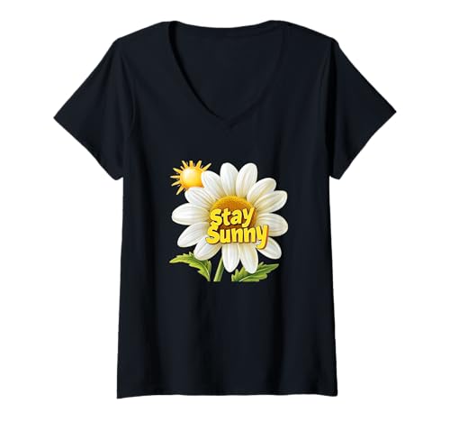 Damen Tolles Gänseblümchen in sonniger Jahreszeit Kostüm für Jungen und Mädchen T-Shirt mit V-Ausschnitt Damen Tolles Gänseblümchen in sonniger Jahreszeit Kostüm für Jungen und Mädchen T-Shirt mit V-Ausschnitt von Stay Sunny Outfit