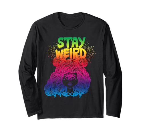 Stay Weird Rainbow Color Cyclops Gothic Girl - Be Yourself Langarmshirt Stay Weird Rainbow Color Cyclops Gothic Girl - Be Yourself Langarmshirt von Stay Weird Designs
