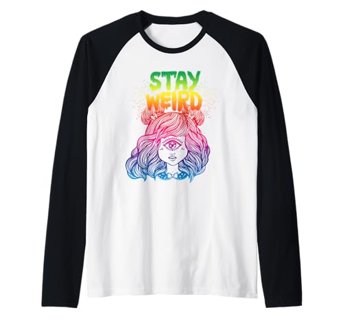Stay Weird Rainbow Color Cyclops Gothic Girl - Be Yourself Raglan Stay Weird Rainbow Color Cyclops Gothic Girl - Be Yourself Raglan von Stay Weird Designs