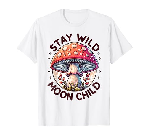 Vintage Retro Stay Wild Moon Kind Pilz Hippie T-Shirt von Stay Wild Moon Child Mushroom Hippie