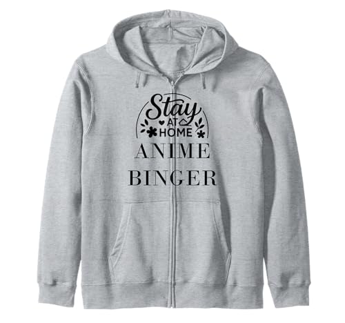 Bleib zu Hause Anime Binger Geeignet für Kinder, Männer, Frauen. Kapuzenjacke von Stay at Home Humor Gifts