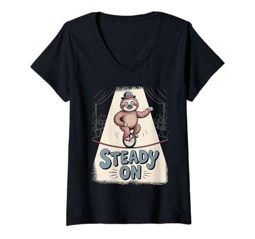 Damen Dauerlicht T-Shirt mit V-Ausschnitt Damen Dauerlicht T-Shirt mit V-Ausschnitt von Stay calm