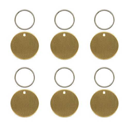 StayMax Blanko-runde Messinganhänger mit 1,37 Durchmesser und Schlüsselringen, 10 Stück von StayMax