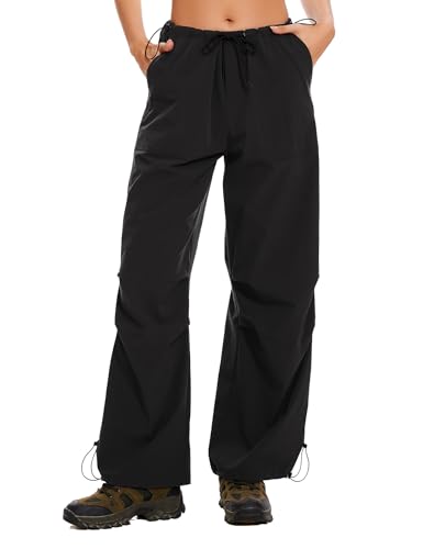 StaySlim Wanderhose für Damen, weites Bein, leicht, Wanderhose, wasserabweisend, Outdoor-Hose, Verstellbarer Bund, schwarz, L StaySlim Wanderhose für Damen, weites Bein, leicht, Wanderhose, wasserabweisend, Outdoor-Hose, Verstellbarer Bund, schwarz, L von StaySlim