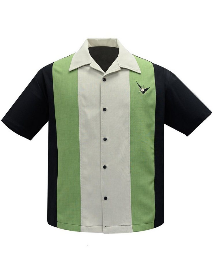 Steady Clothing Kurzarmhemd Black Apple Stone Retro Vintage Bowling Shirt von Steady Clothing