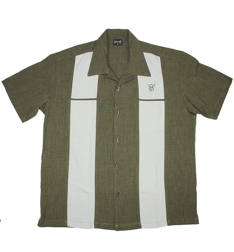 Steady Clothing Kurzarmhemd Classy Piston Grün Retro Vintage Bowling Shirt Rockabilly von Steady Clothing