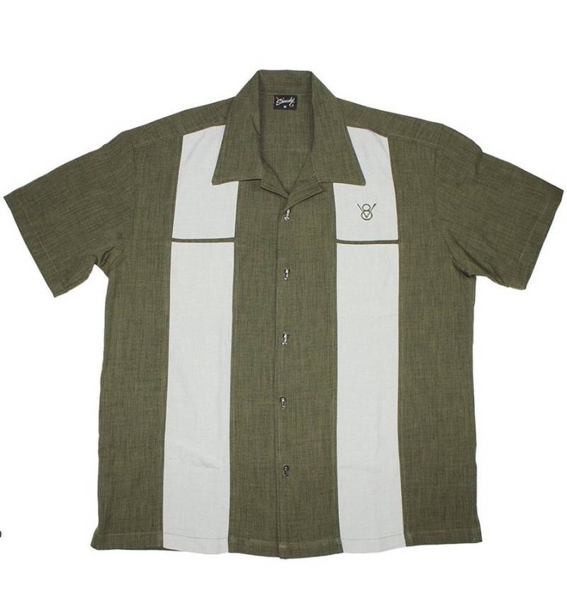 Steady Clothing Kurzarmhemd Classy Piston Grün Retro Vintage Bowling Shirt Rockabilly von Steady Clothing