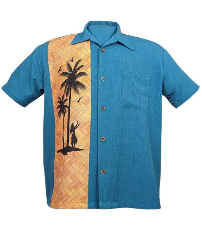 Steady Clothing Kurzarmhemd Hula Palm Pacific Bowling Shirt Vintage Retro Rockabilly von Steady Clothing