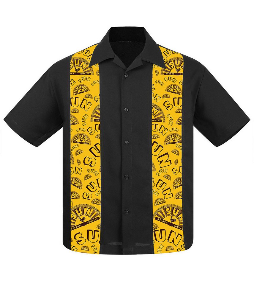 Steady Clothing Kurzarmhemd Logo Mini Panel Sun Records Bowling Shirt Vintage Retro Rockabilly von Steady Clothing